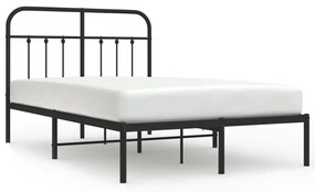 352576 vidaXL Cadru de pat metalic cu tăblie, negru, 120x200 cm