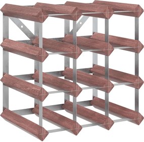 vidaXL Suport de vinuri, 12 sticle, maro, lemn masiv de pin