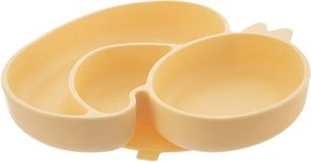 Farfurie pentru copii galbenă din silicon 19x19,5 cm Chicken – Orion