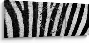 Tablou cu piele de zebră (cu ceas) (90x30 cm)
