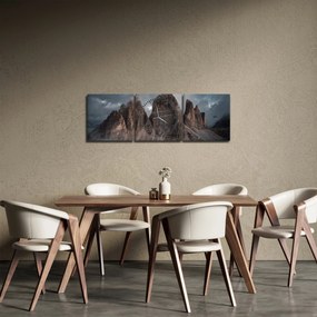 Tablou - Trei Dinți, Dolomiți Italieni (cu ceas) (90x30 cm)