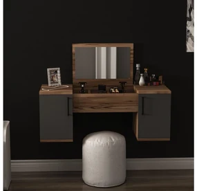 Măsuță de toaletă Nukela 5 (nuc deschis + antracit) . 1094094