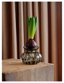 Vază gri deschis din sticlă lucrată manual (înălțime 9 cm) Inu – Zone