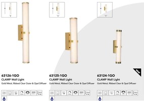Aplica LED de perete / oglinda baie IP44 Clamp auriu