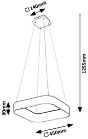 Pendul LED cu telecomanda design modern Adeline, 45x45cm 3927 RX