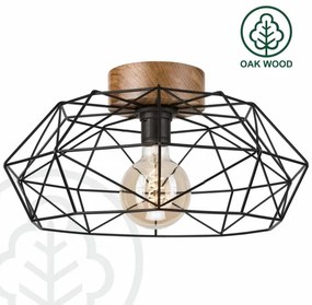 Brilagi - Plafonieră WOODY BASKET 1xE27/60W/230V stejar-nuc