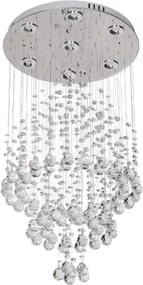 Plafonieră cu cristale LED NAURU LED/24W/230V Ø 40 cm crom lucios + telecomandă