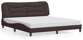 3207789 vidaXL Cadru de pat cu tăblie, maro închis, 180x200 cm, textil