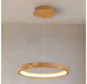 Brilagi - Lustră LED pe cablu UMEA WOOD LED/30W/230V Ø 40 cm lemn de cauciuc