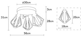 Plafonieră neagră/aurie cu abajur din metal ø 18 cm Oylat – Opviq lights