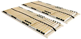 3051424 vidaXL Baze de pat cu șipci, 2 buc., 28 șipci, 7 zone, 80 x 200 cm