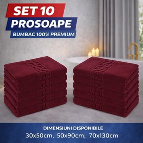 Set 10 Prosoape Baie Premium, Bumbac 100%, 550g/m², Model Greek – Super Absorbante