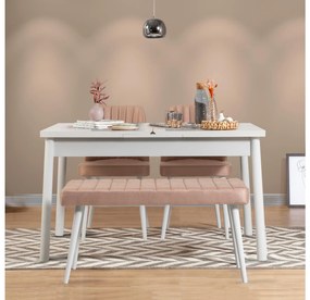 Set mobilier sufragerie Dobuse 2 (alb + piatră) (pentru 4 persoane). 1093786