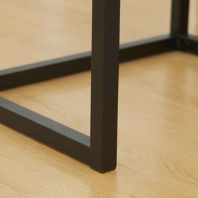 HOMCOM Măsuță auxiliară cu sertar Măsuță auxiliară modernă cu picioare din oțel pentru hol, living 40x30x76cm Natural | Aosom Romania