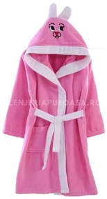 Halat de baie copii, bumbac 100% - Roz, LP-HBP-4