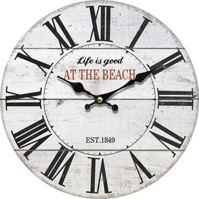 Ceas de perete, din lemn, At the beach, diam.  34 cm