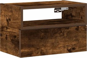 vidaXL Noptieră de perete, stejar afumat, 45x26x28,5 cm