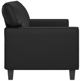 Canapea cu 3 locuri, negru, 180 cm, piele ecologica Negru, 214 x 77 x 80 cm