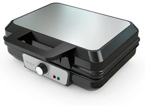 Aparat pentru vafe/grofe Tesla WM200BX, 1000W, 2 vafe, Placi cu acoperire antiaderenta, 140-220°C, Argintiu/Negru