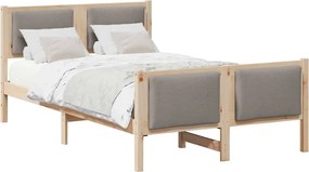 vidaXL Cadru de pat cu headboard Gri taupe 120 x 190 cm țesătură