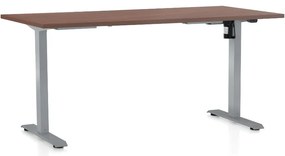 Masa inaltime reglabila OfficeTech A, 160 x 80 cm, bază gri, nuca