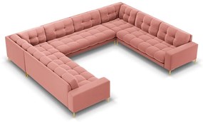 Coltar 9 locuri Bali velvet/picioare gold – L327 x l256 x h75