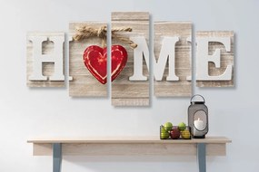 Tablou 5-piese cu inscripția Home