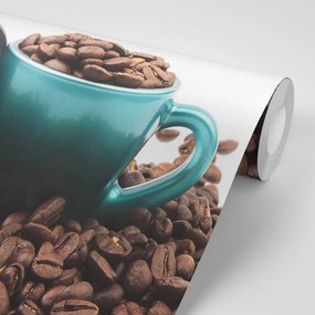 Fototapet autoadeziv ceașca cu boabe de cafea
