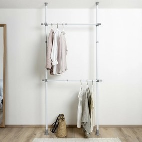 Wenko Set de 2 bare telescopice orizontale Herkules, alb