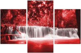 Tablou - Cascadă, roșu (90x60 cm)