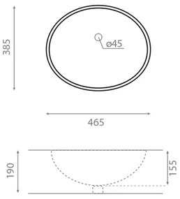 Bathco 0054 - Lavoar încastrat MODENA, 43,5 x 38,5 cm, porțelan, alb