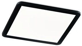 Plafoniera pătrată neagră 40 cm cu LED inclus, reglabilă în 3 trepte, IP44 - Lope
