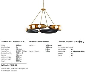 Candelabru LUX HOPPER, cu 12 surse de lumina