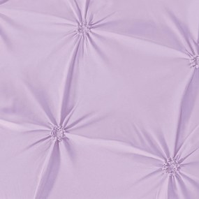 Lenjerie de pat Uni cu pliuri, bumbac finet, pat 2 persoane, lila, 6 piese, FNJS-41