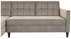 Colțar bej cu tapițerie din catifea Hartford – Støraa