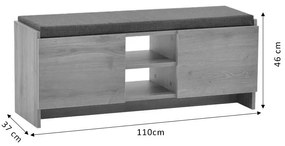 Mobilier hol scaun - dulap pantofi Zulla 10 perechi sonoma 110x37x46 cm