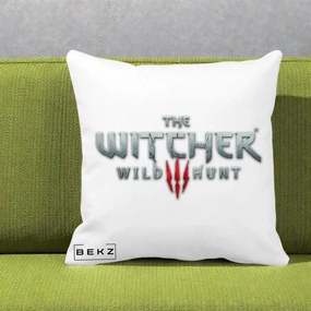 Perna Personalizata The Witcher 3 Wild Hunt, 40x40 cm, Alba Mata, Husa Detasabila, Perna Inclusa, BEKZ®
