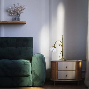 Lampa de masa din alama si abajur ceramic Zefira