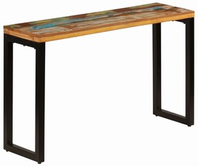 vidaXL Masă consolă, 120x35x76 cm, lemn masiv reciclat și oțel