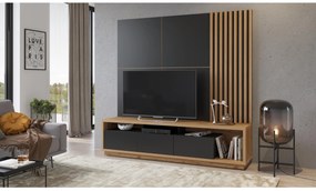 Mobilier living Celcey Typ 09 (Stejar wotan + Negru). 1108324