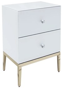 Noptiera Milan alb/silver – H78 cm