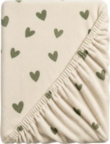 Cearsaf Cocolino microplus cu elastic HEARTINO 90x200 cm crem