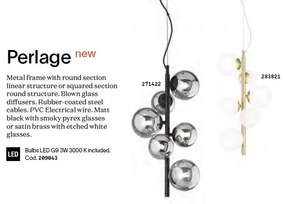 Lustra suspendata design modern Perlage sp10 alama/amber
