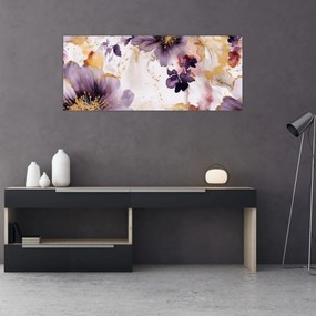 Tablou - Acuarelă flori (120x50 cm)