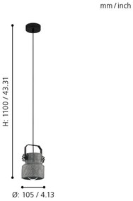 Eglo 39854 - Pendul cu cablu HILCOTT 1xE27/40W/230V