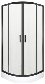 Soho Black 90 cabină de duș curbată cu tavă de duș Alan