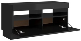 Comoda TV cu lumini LED, negru extralucios, 80x35x40 cm 1, negru foarte lucios, 80 x 35 x 40 cm