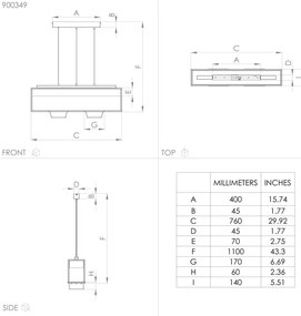 Lustră pe cablu LIBERTAD 3xE27/40W/230V Eglo 900349