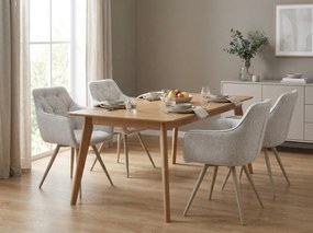 Scaun de dining pivotant MORIX, bej deschis/ casmir