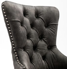 Set de 2 scaune de sufragerie tapițate în catifea, Gri | Aosom Romania